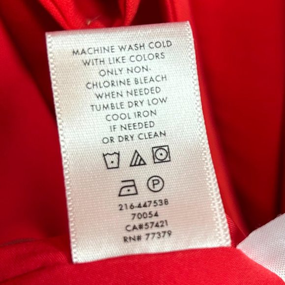 Ann Taylor | Red Quarter Bell Sleeved Dress - Size - Picture 10 of 11